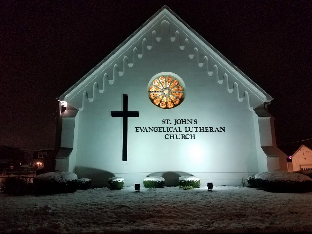 Church Night Snow